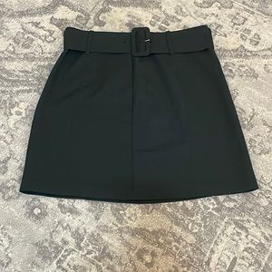 Forest Green A-line Skirt with Belt
